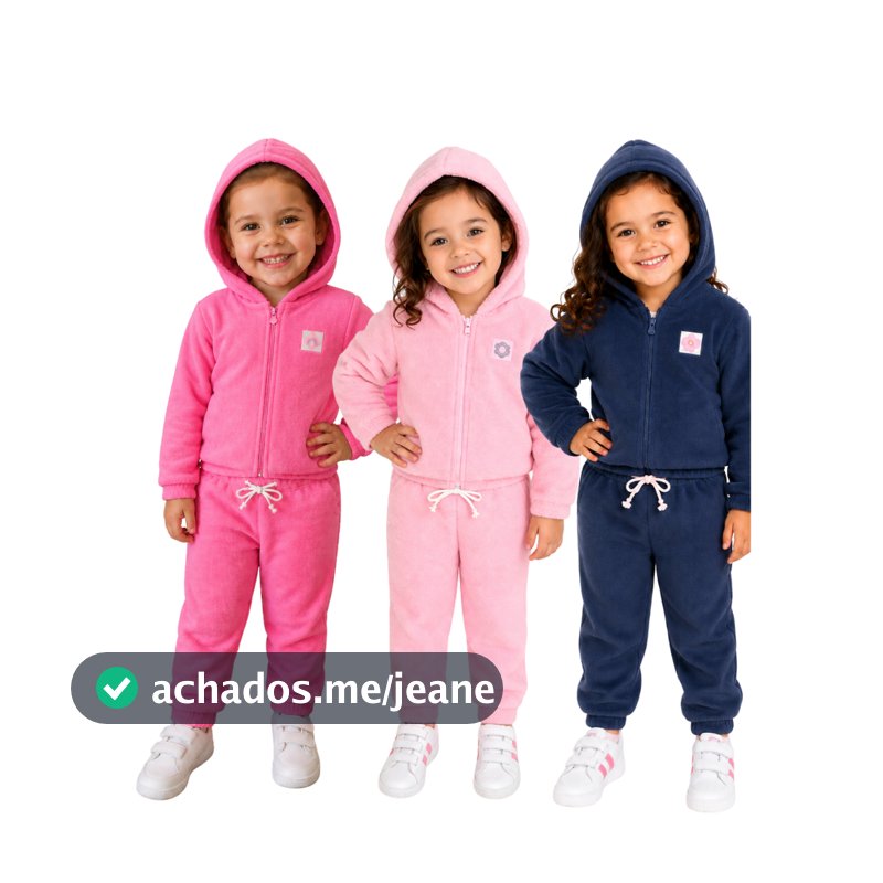 Conjunto Infantil Feminino Fleece Zipper com Capuz Ideal para Meninas Conforto e Moda dia a dia