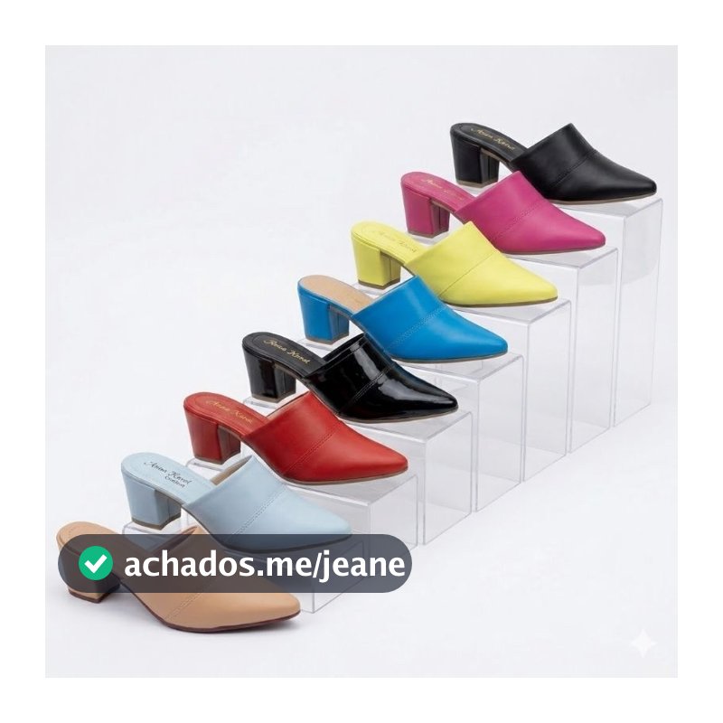 Scarpin Mule Salto Alto Grosso Luxo Bico Fino