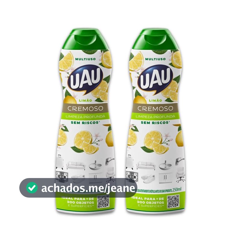 Kit 2un Saponáceo Cremoso UAU Limão 250ml