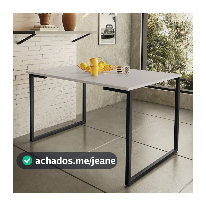 Mesa de Jantar Steel Estilo Industrial Pés de Aço 120x80cm