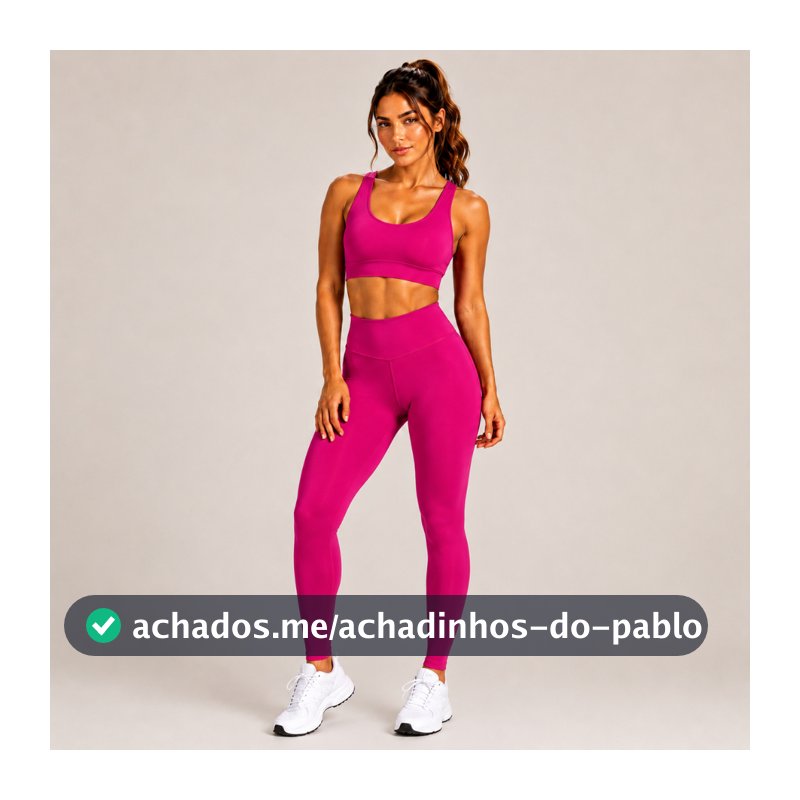 Conjunto Fitness Top e Calça Legging Feminina Grossa Academia Cintura Alta Suplex Alta durabilidade