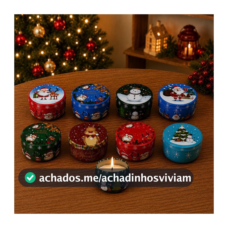 Vela De Natal Aromática Em Lata Decorativa Para Ambiente