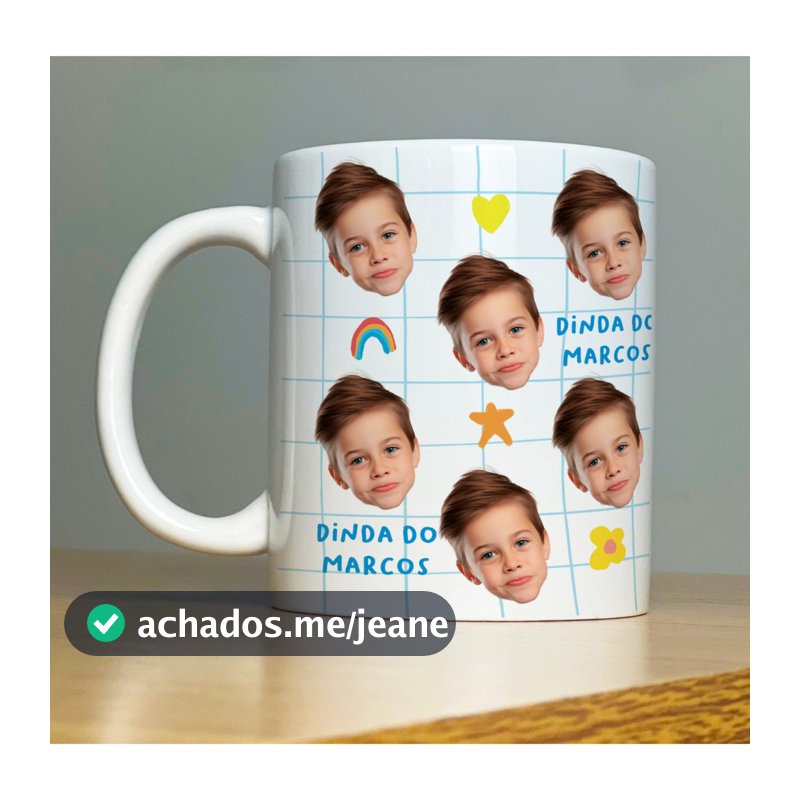 Caneca Personalizada com Foto 325ml | Presente para Mães, Pais, Avós e Dindos | Porcelana Premium