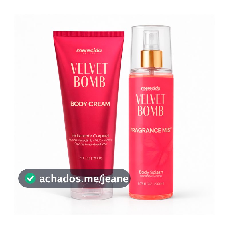 Kit Body Cream 200g e Body Splash Velvet Bomb 200ml