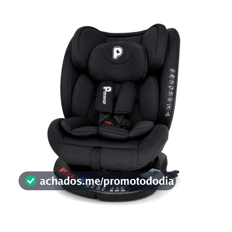 Cadeira Para Automóvel Até 36kg Nora ISOFIX 360° Reclinável Redutor Acolchoado Preto