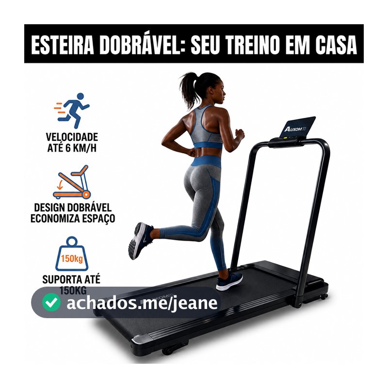 Esteira Elétrica Dobrável Silenciosa com Amortecimento AI Tela LED até 150kg para Casa Compacta Fitness