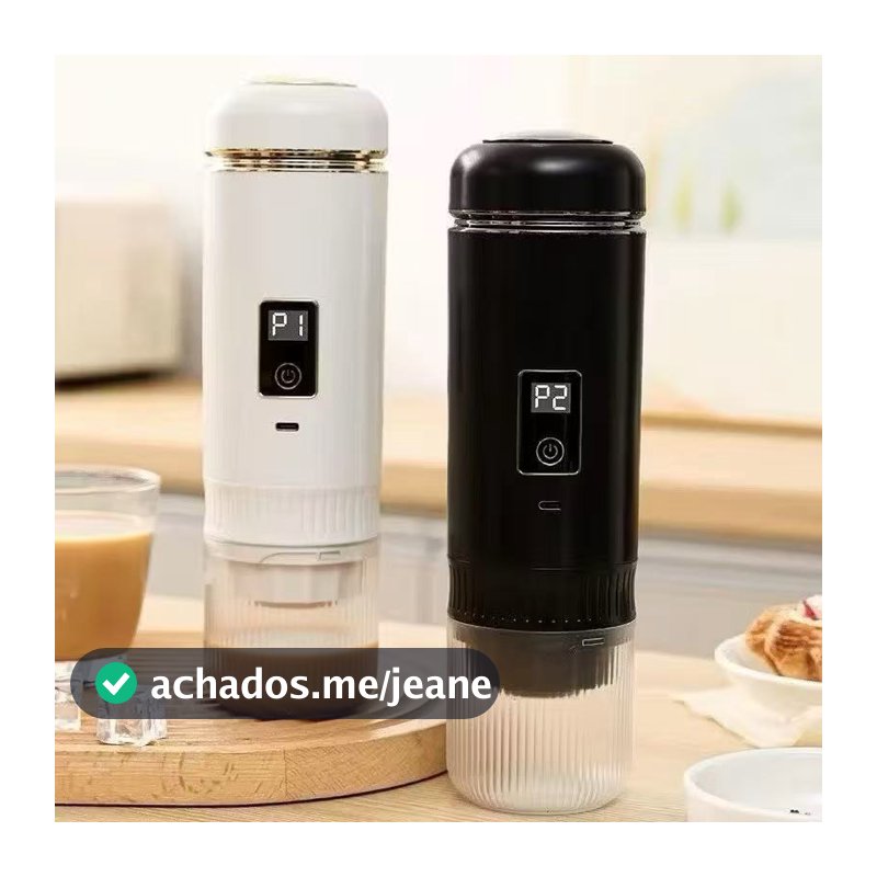 Máquina de café expresso elétrica portátil 3 em 1, suporte para cápsulas de café e café moído, pequena e prática.