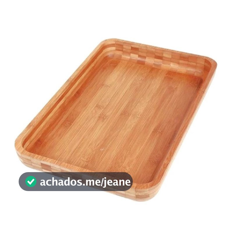Gamela Bandeja Churrasco Bamboo Retangular 30x45cm - Mor