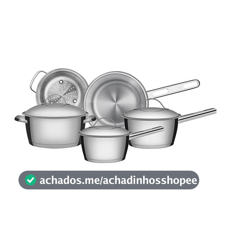Jogo de Panelas de Aço Inox Indução Tramontina 5 Peças Allegra