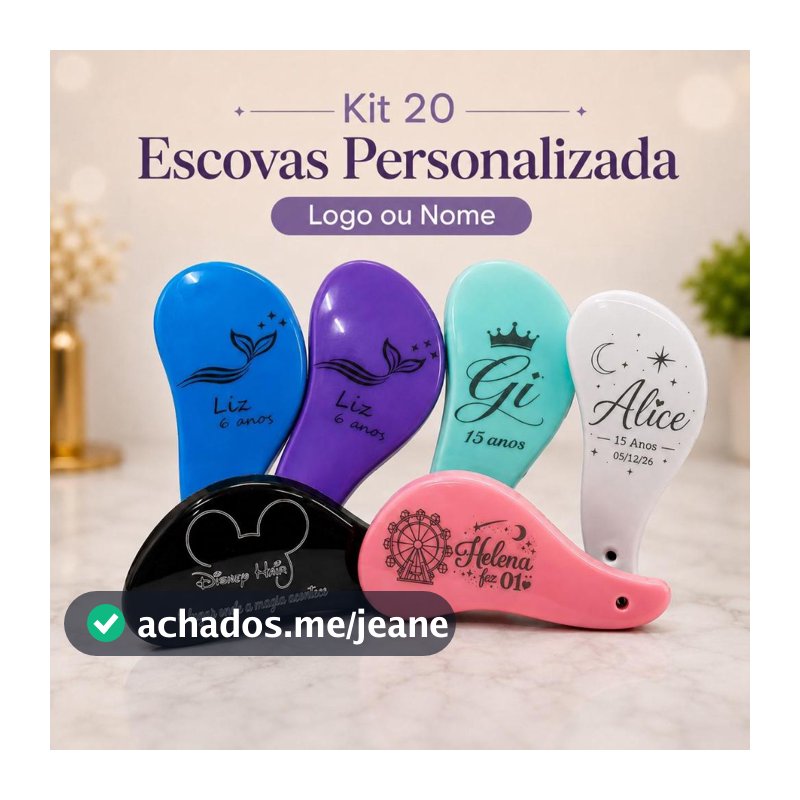 Kit 20 Escovas Mágica Personalizadas ( a  Laser ) Lembrancinha LER DESCRIÇÃO