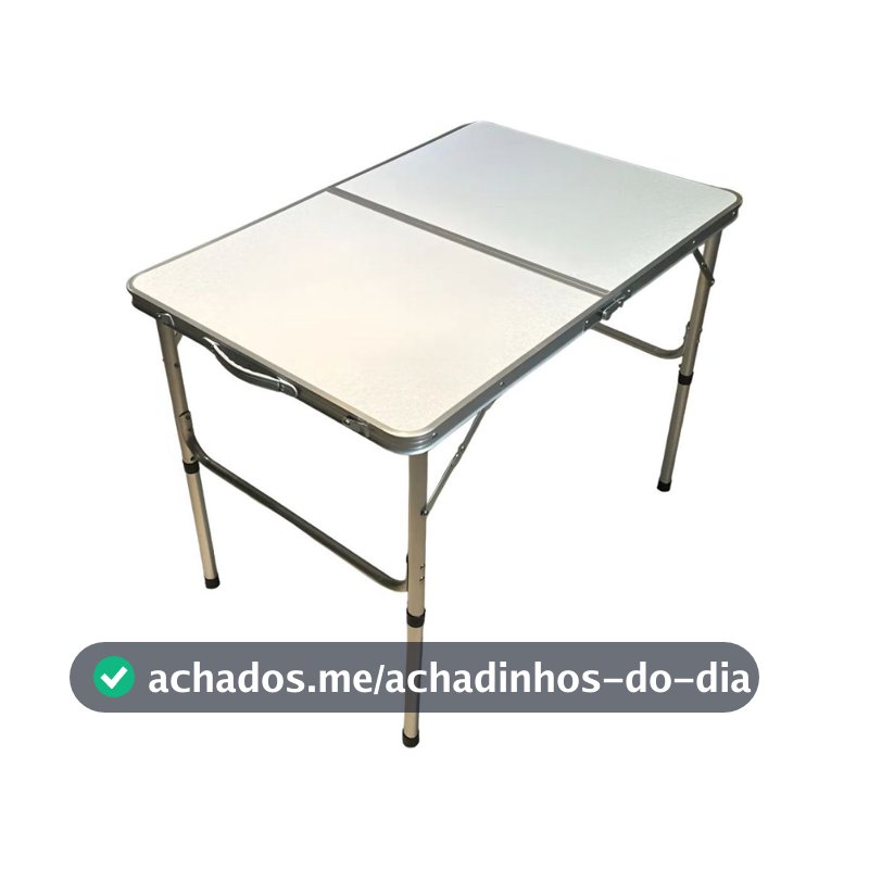 Mesa Dobrável Vira Maleta Alumínio Com Alça Camping Pesca Jardim Branco LuvinCo
