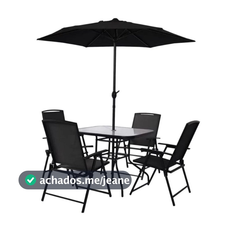 Conjunto Chicago Preto para Jardim 009130 MOR