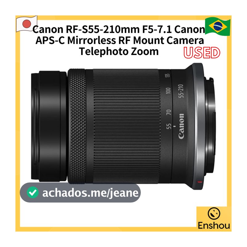 FromJapan[USED]The Canon RF-S55-210mm F5-7.1 is an STM telephoto zoom lens for Canon APS-C mirrorless RF-mount cameras.