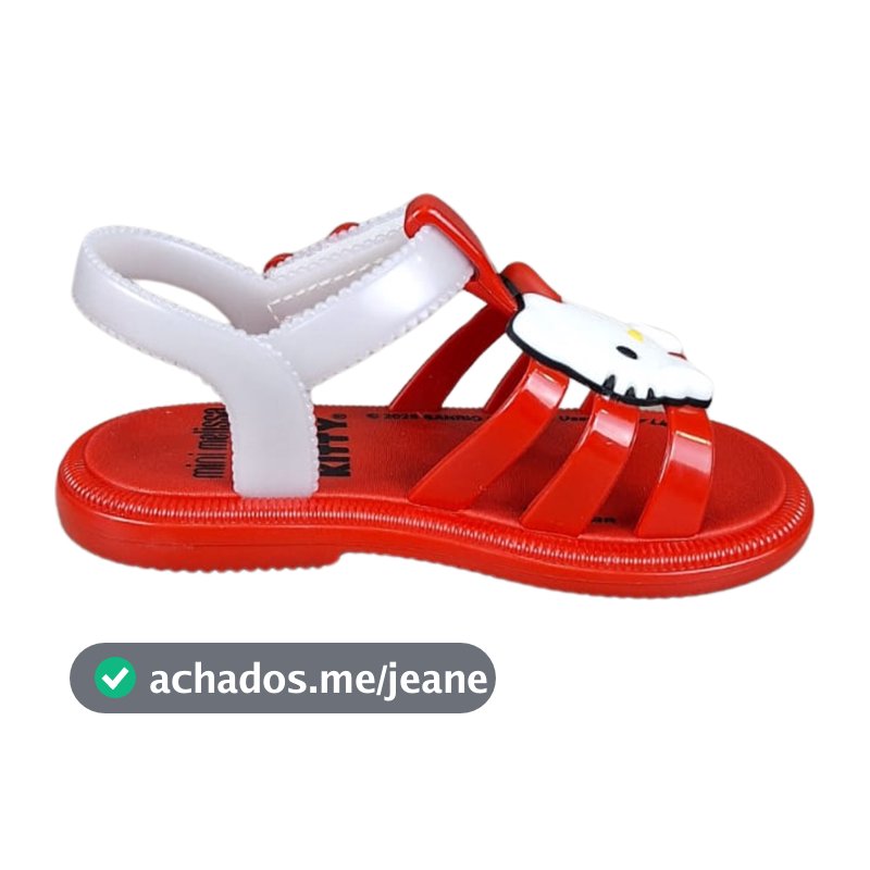 Mini Melissa Hip + Hello Kitty Baby 37872 Original Sandália Infantil Meninas Confortável Calce Fácil