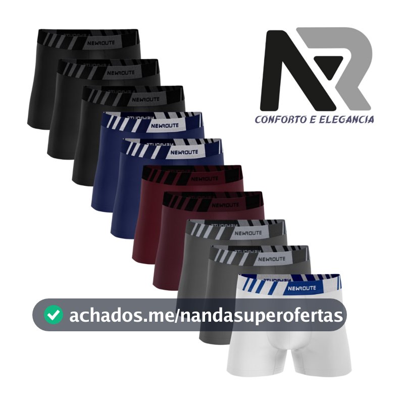 Kit 10 Cueca Box Boxer Lisa e Estampada Microfibra