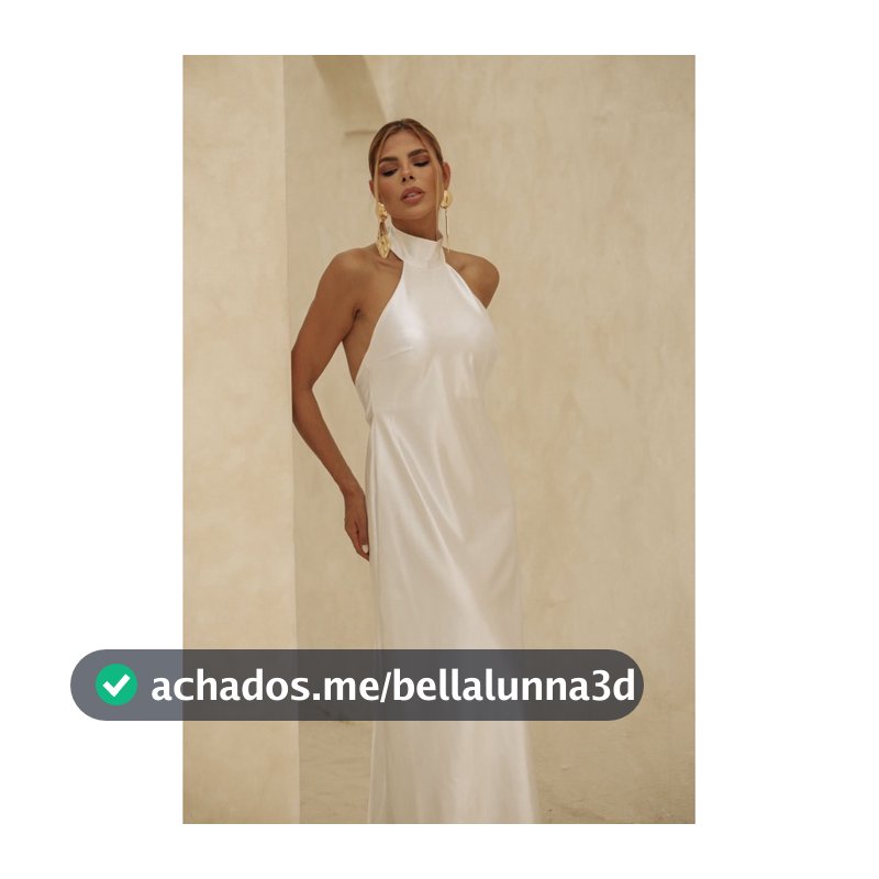 Vestido Feminino Gola Frente Única Elegante Moda Festa com Bojo