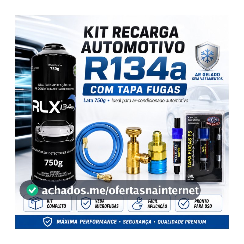 KIT APLICADOR P/ RECARGA AR CONDICIONADO AUTOMOTIVO COM SELANTE TAPA FUGAS