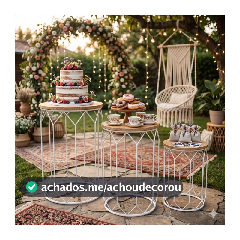Trio de Mesa Em Ferro Para Decoração Festas e Eventos