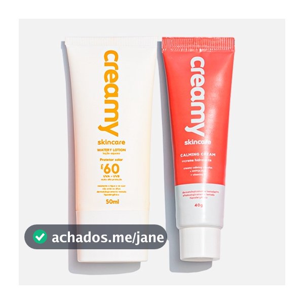 Kit Duo Protetor Solar FPS60 + Gel Creme Hidratante Facial Calming Cream - Creamy Skincare