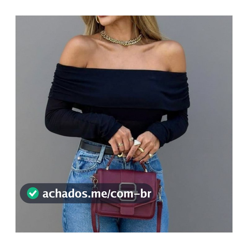 Blusa Ciganinha Manga Longa Feminina Moda Gringa ombro a ombro Thalita