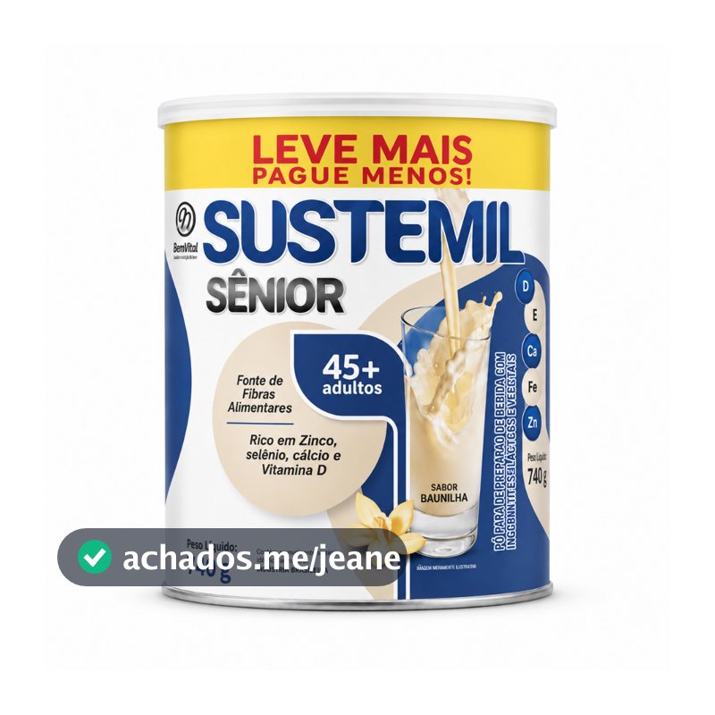 Sustemil Senior 45+ Proteínas Fibras Vitaminas Minerais Nutrição Completa Saúde Ossos Músculos