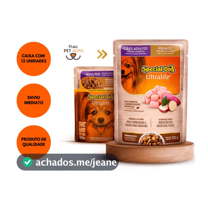 Caixa 12 Sachê Special Dog Ultralife Adulto Raça Pequena Frango 100 gr