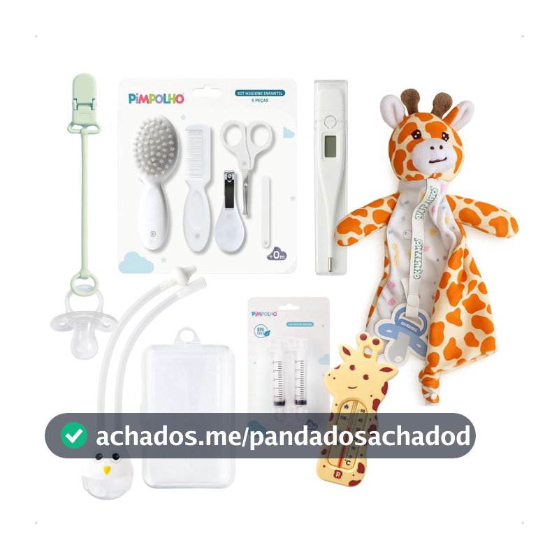 Kit Higiene bebe 13 Peças Premium –Com Termômetro G-Tech+Aspirador Nasal c/Estojo Pimpolho e G-tech