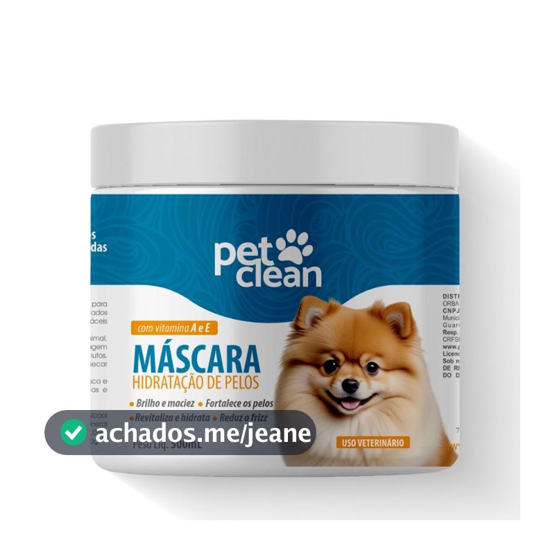 PetClean Máscara de Hidratação para Pelos 500mL Brilho, Maciez e Reduz o Frizz - Cachorros e Gatos