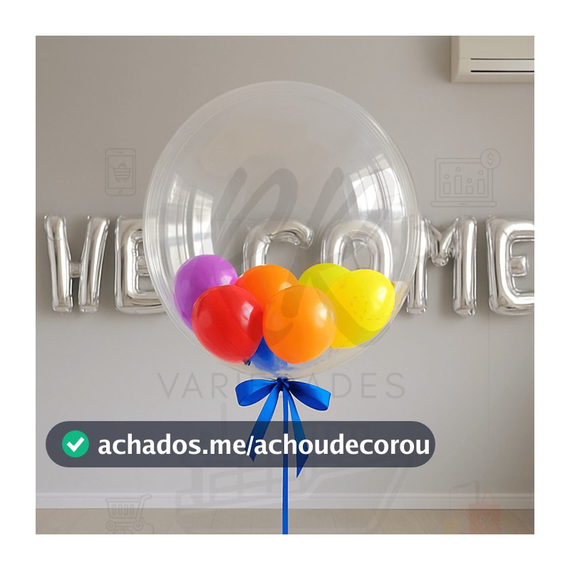 Balão Bubble Transparente 36” 90cm Cristal Grande – Balão para Festa, Casamento, Decoração e Personalização