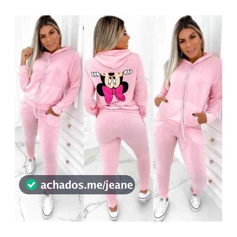 Conjunto Feminino Minnie Con capuz y bolso
