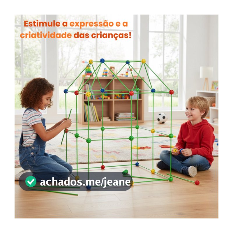 Kit Varetas Infantil Montagem de Cabaninha Tenda Casinha Multi Montagens Menino Menina