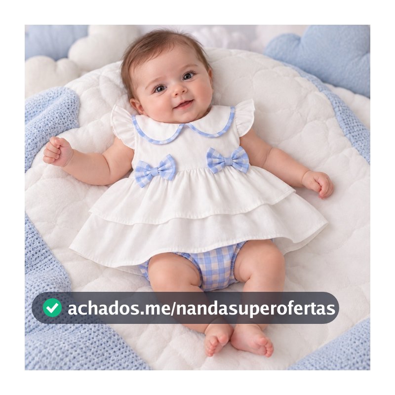 Conjunto bebê menina algodão luxo Júlia