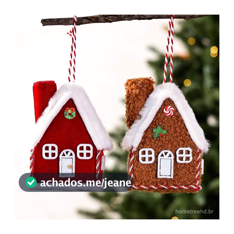 Casinha de Natal em Tecido - Enfeite para Árvore (2 Cores)