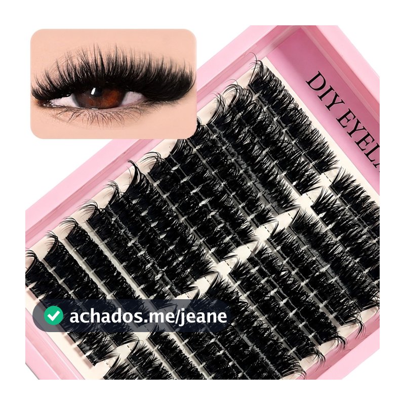 Cílios Tufinho 100D Wispy DIY, Extensão de Cílios Volume Russo, Efeito Molhado e Natural