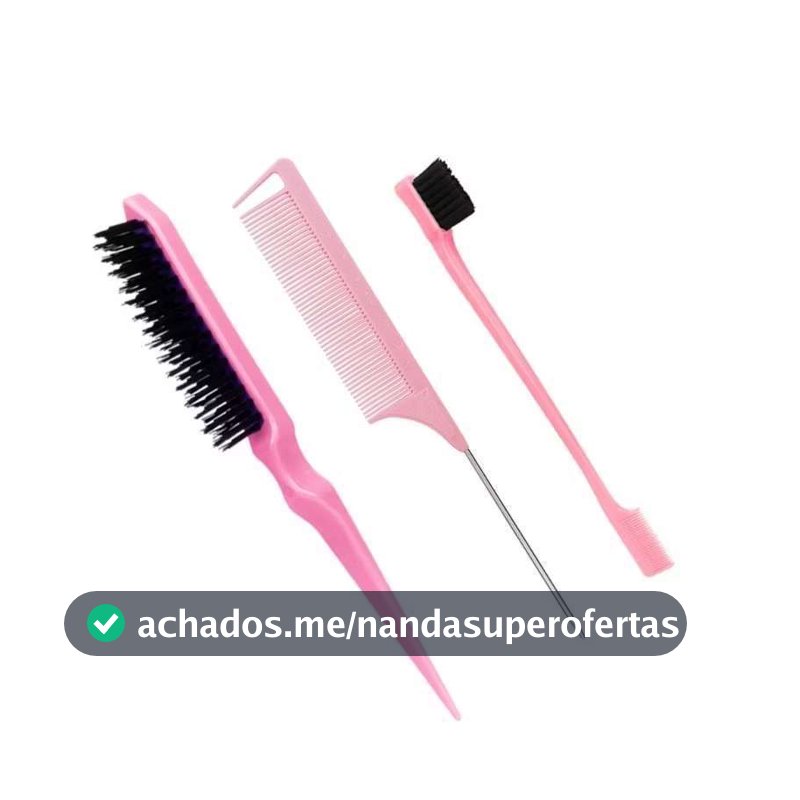 Conjunto De Escova De Cabelo 3 Peças Com Pente De Cauda De Mouse Adição Perfeita À Rotina De Cuidados