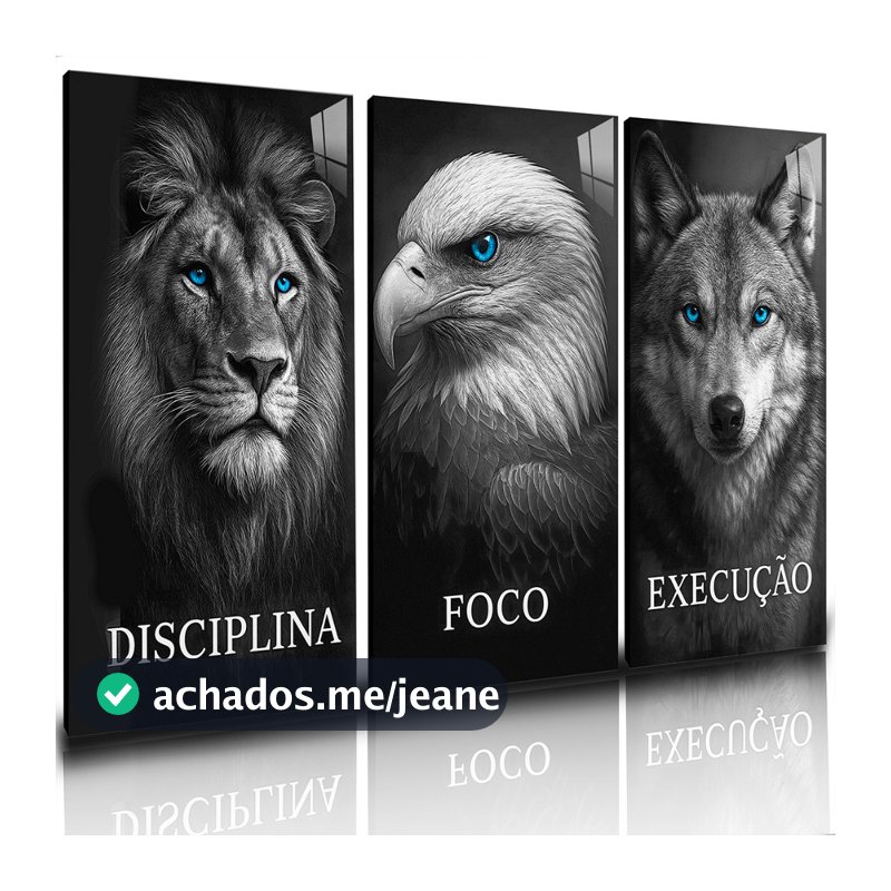 Quadros Decorativos Disciplina Foco Execução Animais 120x60cm Decoração De Parede Luxo