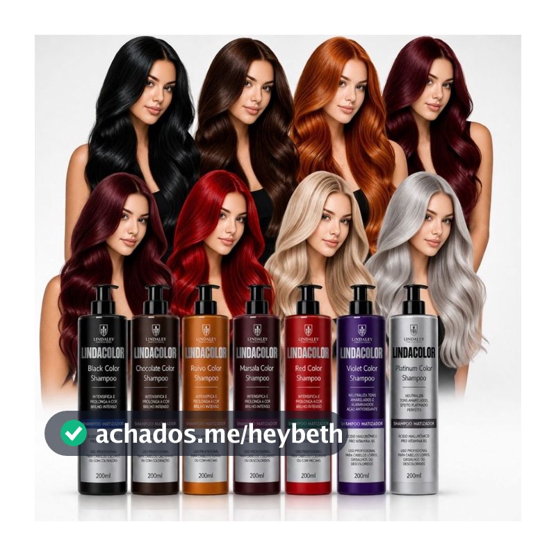 Shampoo Tonalizante Escurecedor S/ Amônia 100% Natural Lindacolor