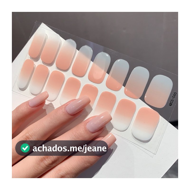 2 Pçs Cor Pura glitter Unha Polonês Adesivo Coreia Brilhante Gradiente CS001-cs065