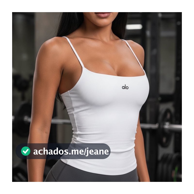 Blusa Feminina Regata Alcinha Casual alça fina Confortável Poliamida toque macio Com Forro