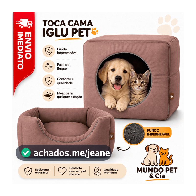 Cama para Gachorro Gato Toca Iglu Pet Tamanhos P M G GG Rosa Azul Marrom Cinza