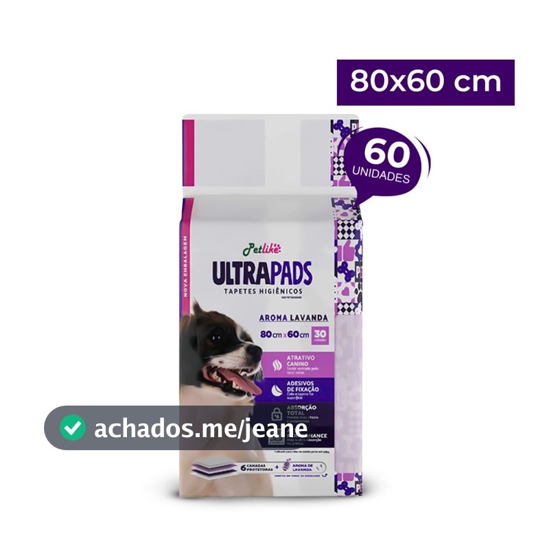 Kit Tapete Higiênico Ultra Pads 60unid 80x60cm Aroma Lavanda