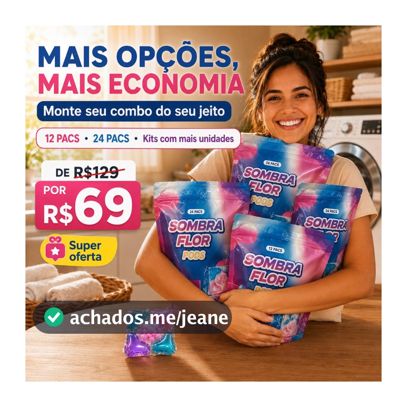 Kit Econômico Lava Roupas em Cápsulas 5 em 1 para Toda Família Rende Mais no Dia a Dia