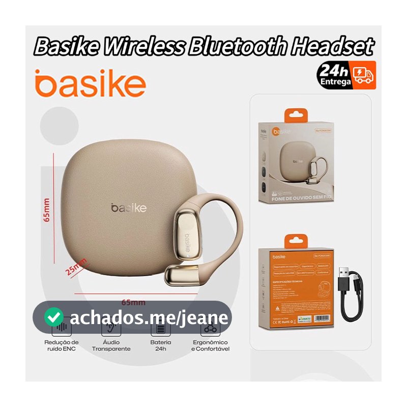 Basike Wireless Bluetooth Headset Long Battery Life and Sweat-Resistant Portable For Sports Fitness