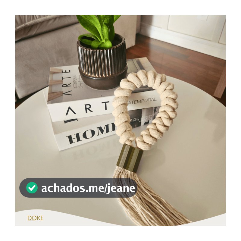 Colar De Mesa Corrente Decorativa Elegante P/ Mesinhas de Centro Artesanal em Macramê Decoração Sala