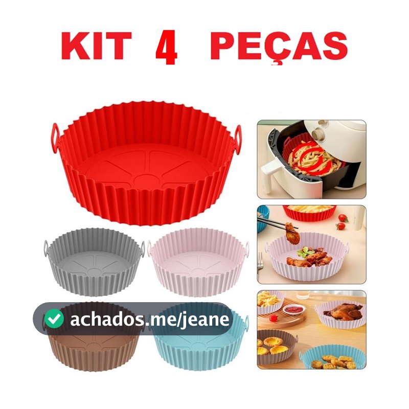 Formas Silicone Reutilizavel Protetor Air Fryer Microondas Forro Antiaderente Assadeiras