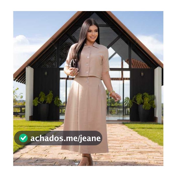 Conjunto Feminino Lídia Blusa com Botões Funcionais e Saia Midi Acinturada Elegante