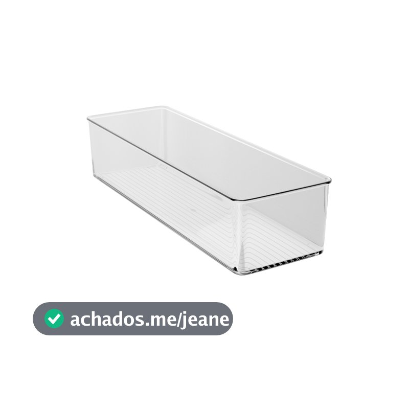Caixa Organizadora My Box 45cm Poliestireno Lyor Incolor para Maquiagem Acessórios Escritório Banheiro Gavetas e Armário