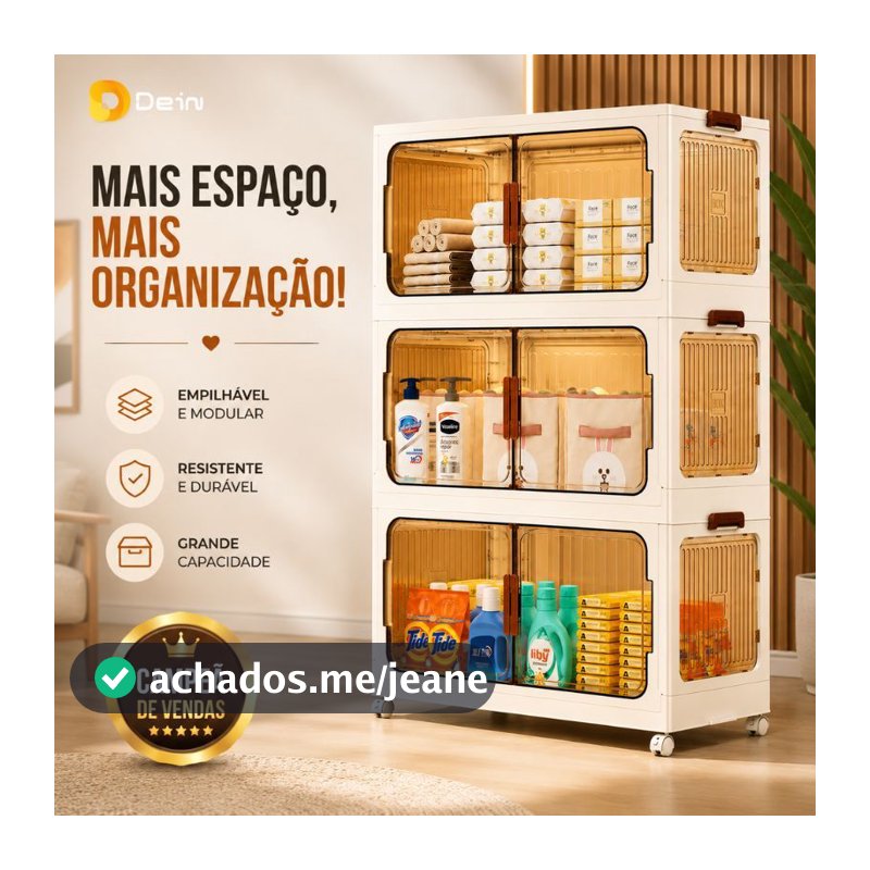 caixa organizadora armario  armazenamento dobrável empilhavel com rodinhas multiuso 3 portas