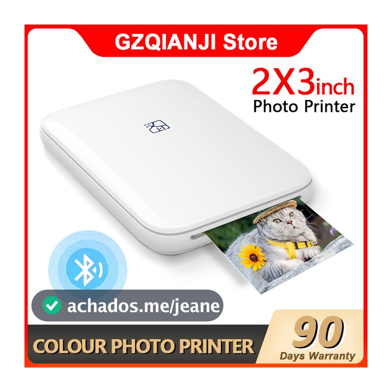 HPRT MT53 Impressora fotográfica colorida Impressão de fotos coloridas de 2x3 polegadas Bluetooth