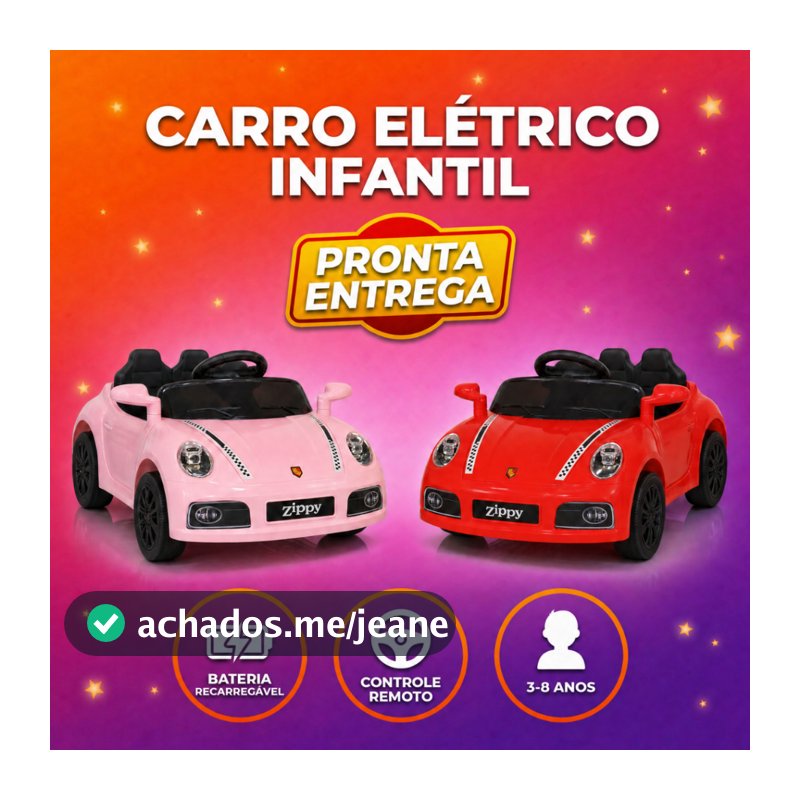 Carro Elétrico Infantil Bivolt Zippy Compact Com Controle Remoto